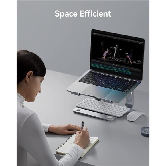 Laptop Stand, Ergonomic Laptop Riser Laptop Mount for Desk, Silver - Picture 5 of 6